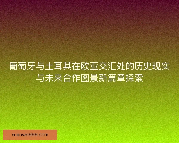 葡萄牙与土耳其在欧亚交汇处的历史现实与未来合作图景新篇章探索