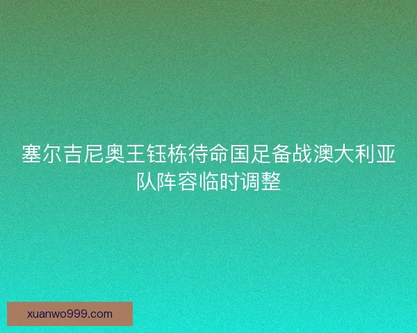 塞尔吉尼奥王钰栋待命国足备战澳大利亚队阵容临时调整