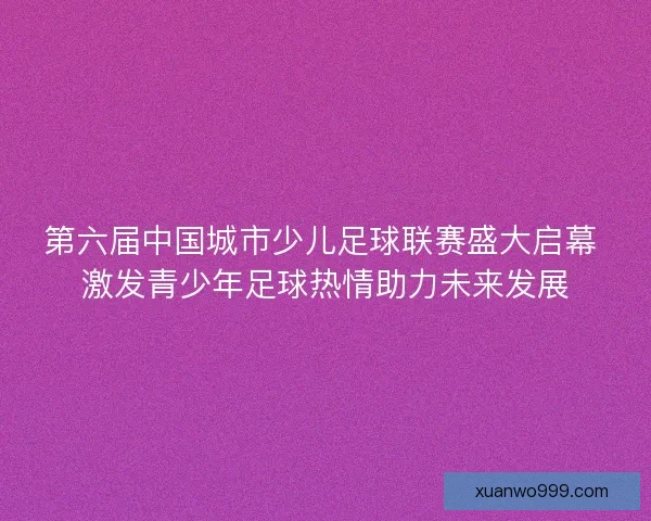 第六届中国城市少儿足球联赛盛大启幕 激发青少年足球热情助力未来发展