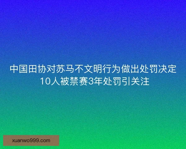 中国田协对苏马不文明行为做出处罚决定 10人被禁赛3年处罚引关注